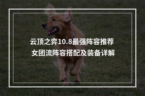 云顶之弈10.8最强阵容推荐 女团流阵容搭配及装备详解