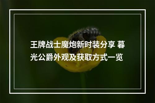 王牌战士魔炮新时装分享 暮光公爵外观及获取方式一览