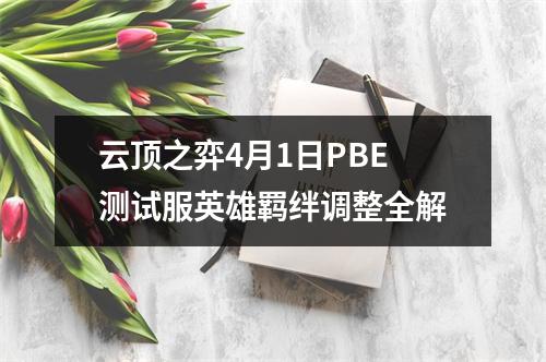 云顶之弈4月1日PBE测试服英雄羁绊调整全解