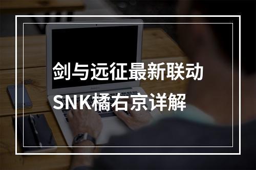 剑与远征最新联动SNK橘右京详解