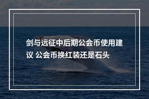 剑与远征中后期公会币使用建议 公会币换红装还是石头