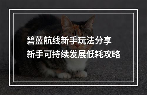 碧蓝航线新手玩法分享 新手可持续发展低耗攻略