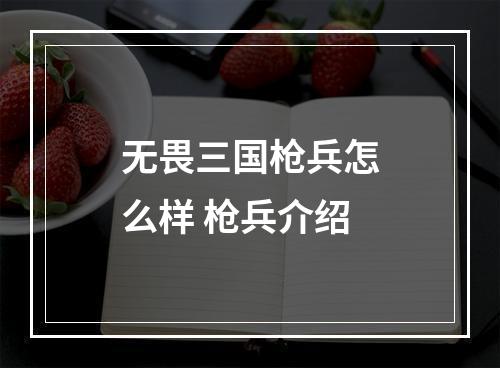 无畏三国枪兵怎么样 枪兵介绍