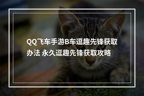 QQ飞车手游B车逗趣先锋获取办法 永久逗趣先锋获取攻略