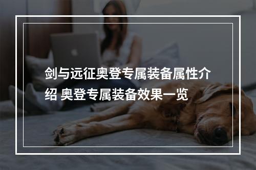 剑与远征奥登专属装备属性介绍 奥登专属装备效果一览