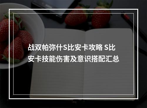 战双帕弥什S比安卡攻略 S比安卡技能伤害及意识搭配汇总