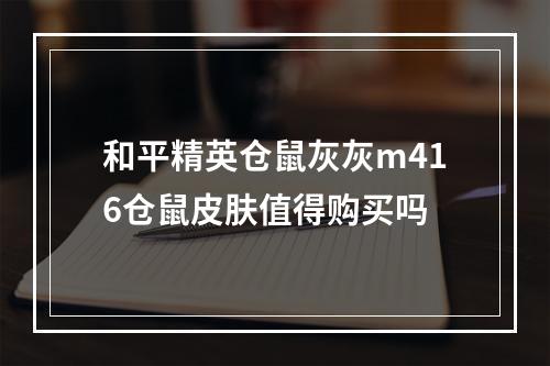 和平精英仓鼠灰灰m416仓鼠皮肤值得购买吗