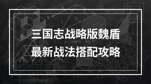 三国志战略版魏盾最新战法搭配攻略