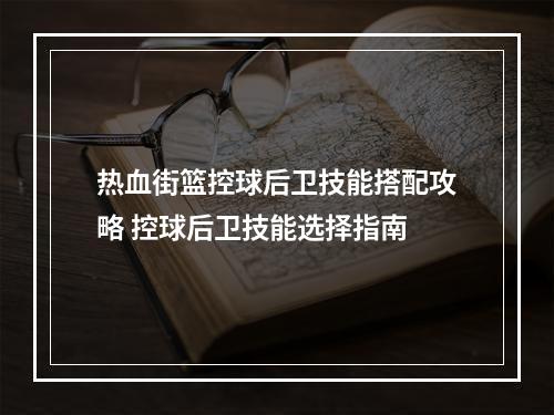 热血街篮控球后卫技能搭配攻略 控球后卫技能选择指南