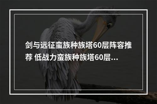 剑与远征蛮族种族塔60层阵容推荐 低战力蛮族种族塔60层攻略