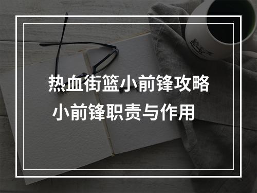 热血街篮小前锋攻略 小前锋职责与作用