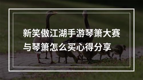 新笑傲江湖手游琴箫大赛与琴箫怎么买心得分享