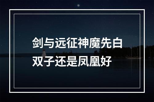 剑与远征神魔先白双子还是凤凰好