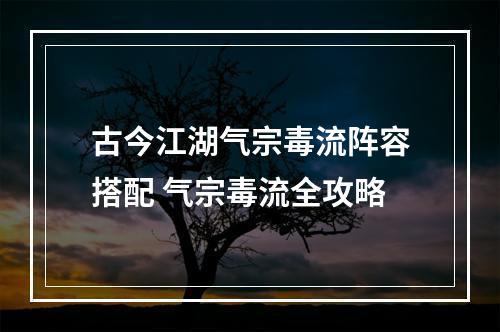 古今江湖气宗毒流阵容搭配 气宗毒流全攻略