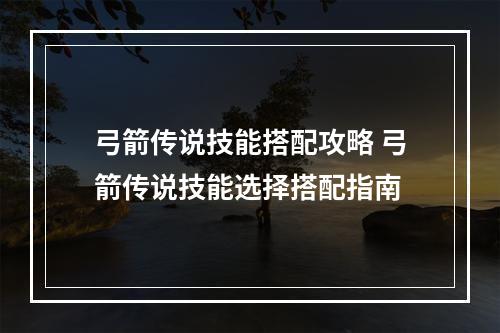 弓箭传说技能搭配攻略 弓箭传说技能选择搭配指南