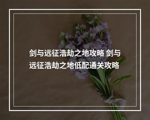 剑与远征浩劫之地攻略 剑与远征浩劫之地低配通关攻略