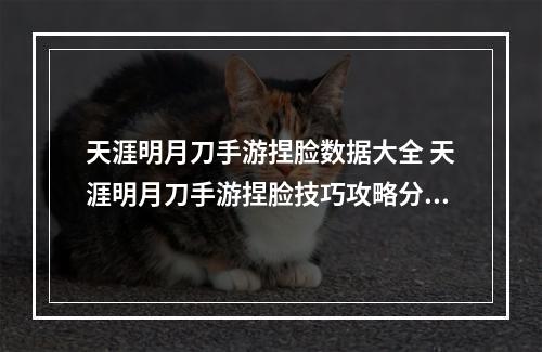 天涯明月刀手游捏脸数据大全 天涯明月刀手游捏脸技巧攻略分享