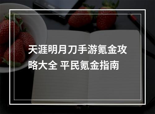 天涯明月刀手游氪金攻略大全 平民氪金指南