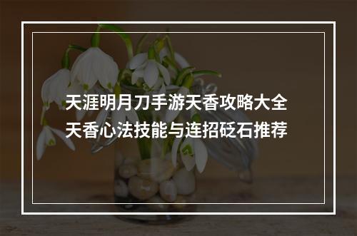 天涯明月刀手游天香攻略大全 天香心法技能与连招砭石推荐