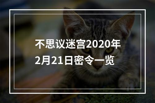 不思议迷宫2020年2月21日密令一览