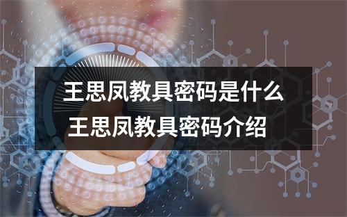 王思凤教具密码是什么 王思凤教具密码介绍