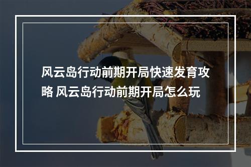 风云岛行动前期开局快速发育攻略 风云岛行动前期开局怎么玩