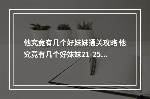 他究竟有几个好妹妹通关攻略 他究竟有几个好妹妹21-25关通关技巧