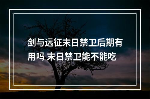 剑与远征末日禁卫后期有用吗 末日禁卫能不能吃