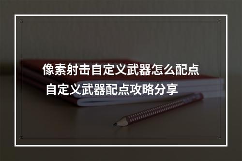 像素射击自定义武器怎么配点 自定义武器配点攻略分享