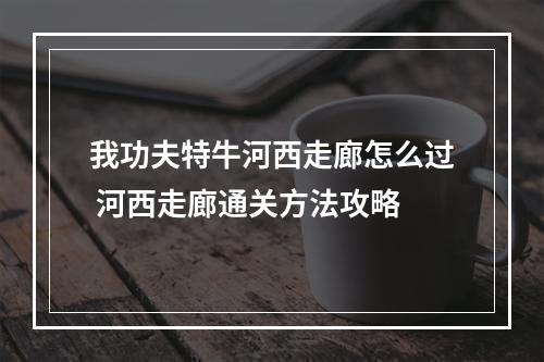 我功夫特牛河西走廊怎么过 河西走廊通关方法攻略