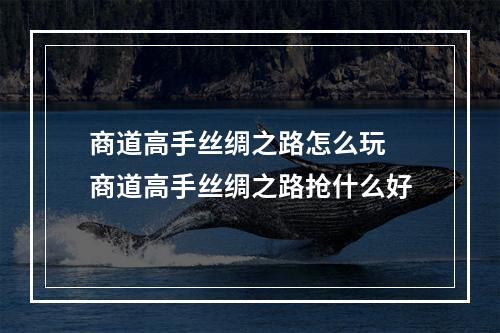 商道高手丝绸之路怎么玩 商道高手丝绸之路抢什么好