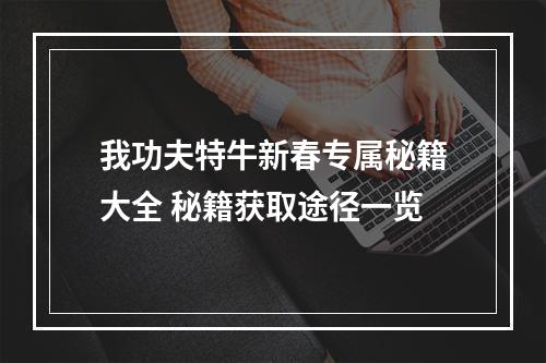 我功夫特牛新春专属秘籍大全 秘籍获取途径一览