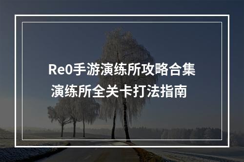 Re0手游演练所攻略合集 演练所全关卡打法指南