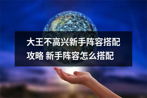 大王不高兴新手阵容搭配攻略 新手阵容怎么搭配