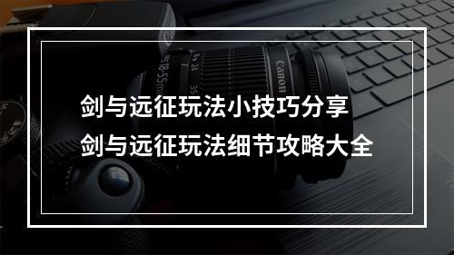 剑与远征玩法小技巧分享 剑与远征玩法细节攻略大全