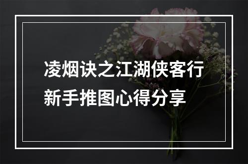 凌烟诀之江湖侠客行新手推图心得分享