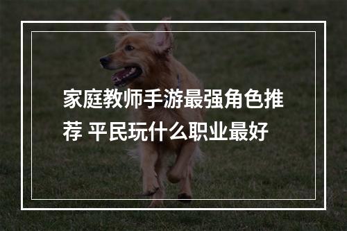 家庭教师手游最强角色推荐 平民玩什么职业最好