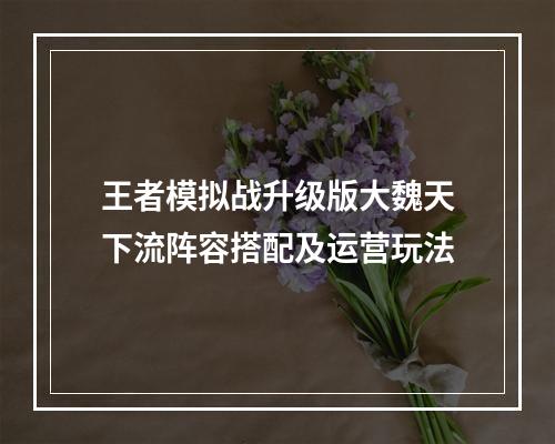 王者模拟战升级版大魏天下流阵容搭配及运营玩法