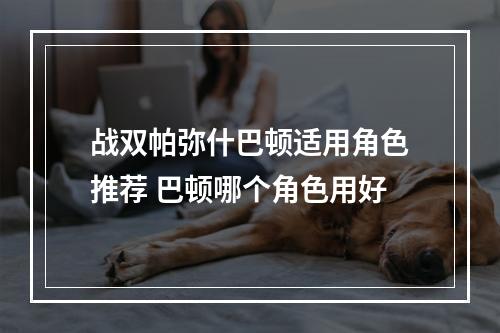 战双帕弥什巴顿适用角色推荐 巴顿哪个角色用好