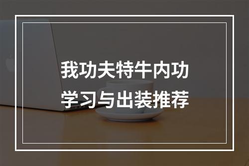 我功夫特牛内功学习与出装推荐