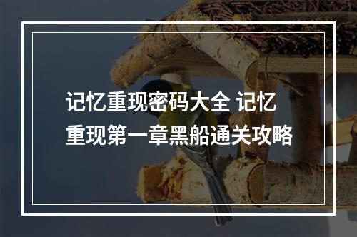 记忆重现密码大全 记忆重现第一章黑船通关攻略