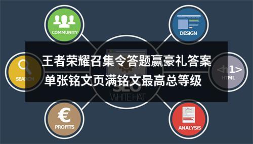 王者荣耀召集令答题赢豪礼答案 单张铭文页满铭文最高总等级