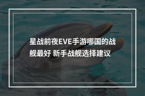 星战前夜EVE手游哪国的战舰最好 新手战舰选择建议