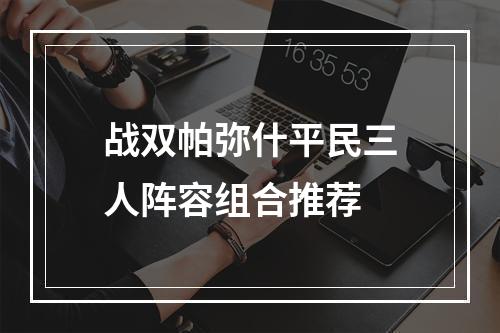 战双帕弥什平民三人阵容组合推荐