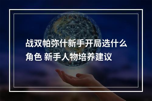 战双帕弥什新手开局选什么角色 新手人物培养建议