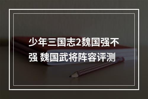 少年三国志2魏国强不强 魏国武将阵容评测