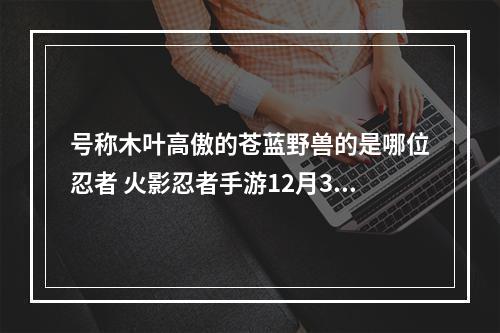 号称木叶高傲的苍蓝野兽的是哪位忍者 火影忍者手游12月3日每日一题答案