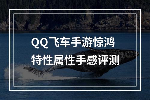 QQ飞车手游惊鸿特性属性手感评测