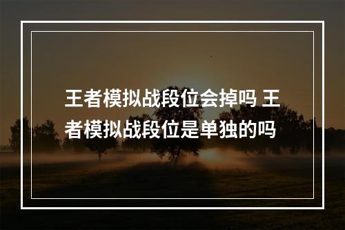 王者模拟战段位会掉吗 王者模拟战段位是单独的吗