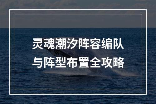 灵魂潮汐阵容编队与阵型布置全攻略